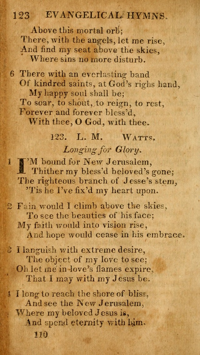 Evangelical Hymns: for private, family, social, and public worship; selected from various authors (3rd ed. enl.) page 110