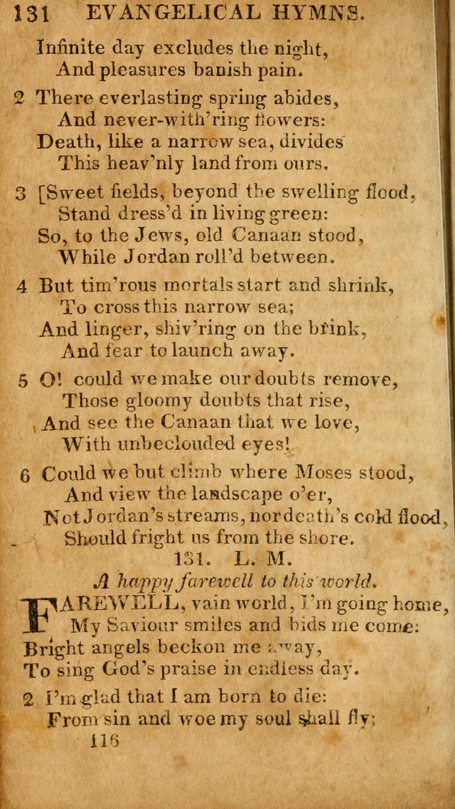 Evangelical Hymns: for private, family, social, and public worship; selected from various authors (3rd ed. enl.) page 116