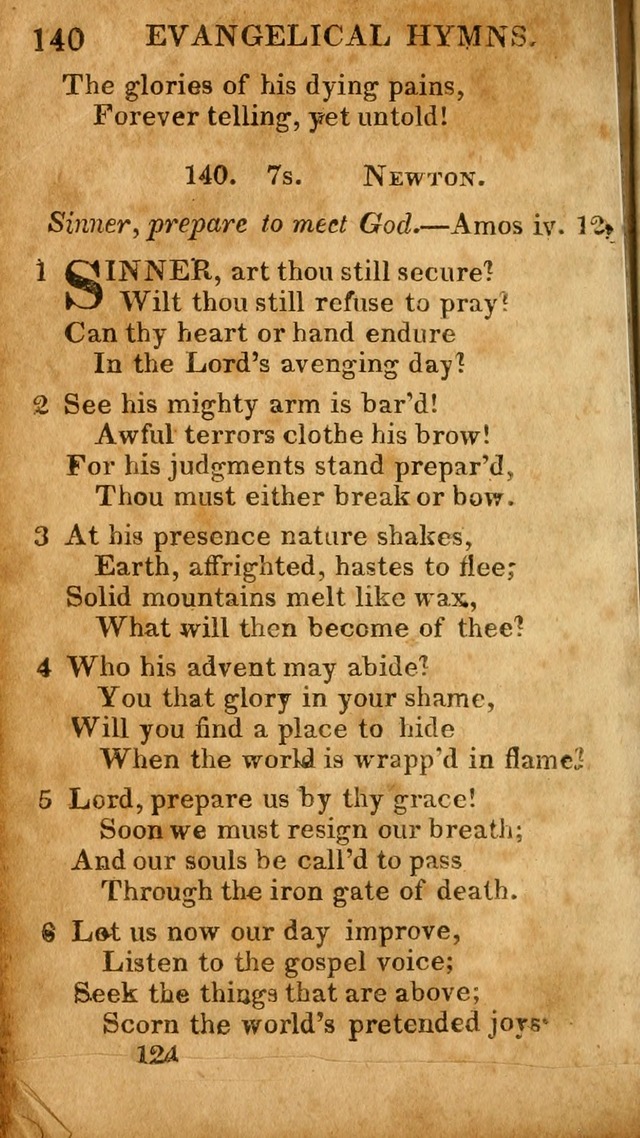 Evangelical Hymns: for private, family, social, and public worship; selected from various authors (3rd ed. enl.) page 124