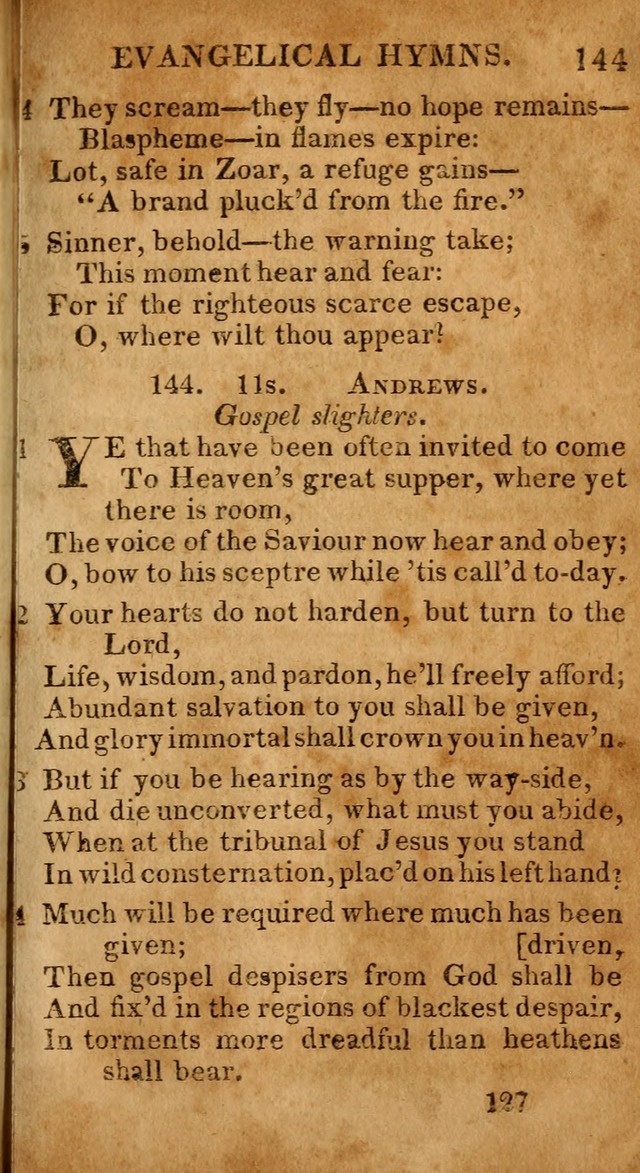 Evangelical Hymns: for private, family, social, and public worship; selected from various authors (3rd ed. enl.) page 127