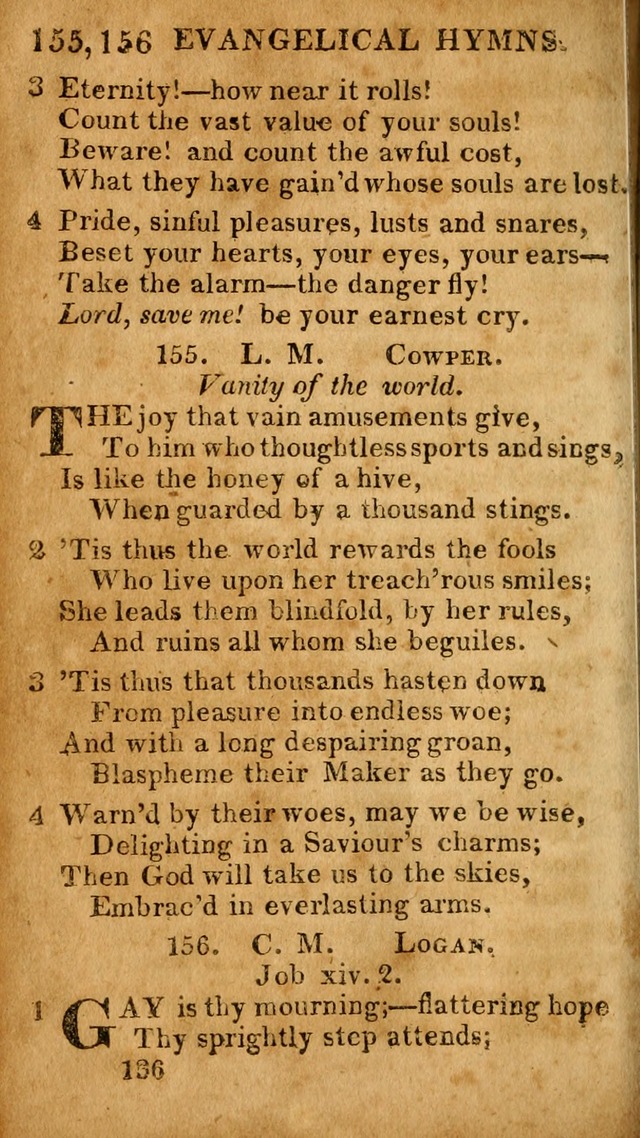 Evangelical Hymns: for private, family, social, and public worship; selected from various authors (3rd ed. enl.) page 136