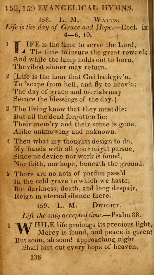 Evangelical Hymns: for private, family, social, and public worship; selected from various authors (3rd ed. enl.) page 138