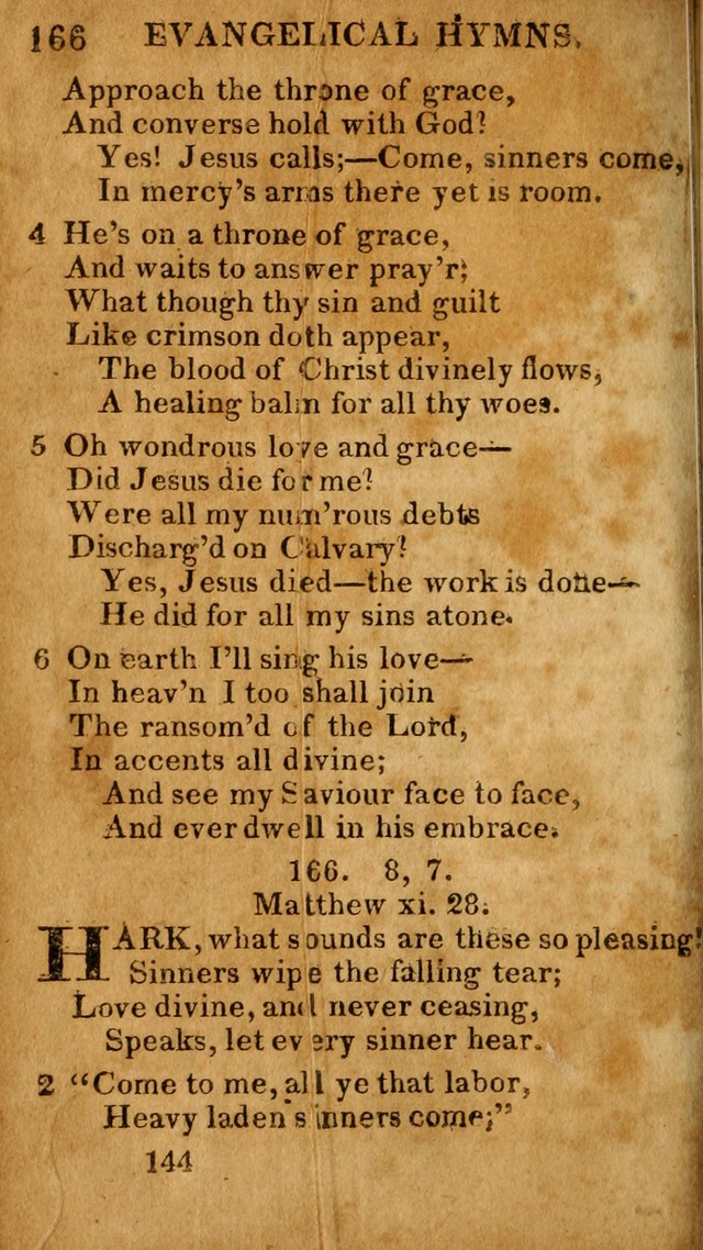 Evangelical Hymns: for private, family, social, and public worship; selected from various authors (3rd ed. enl.) page 144