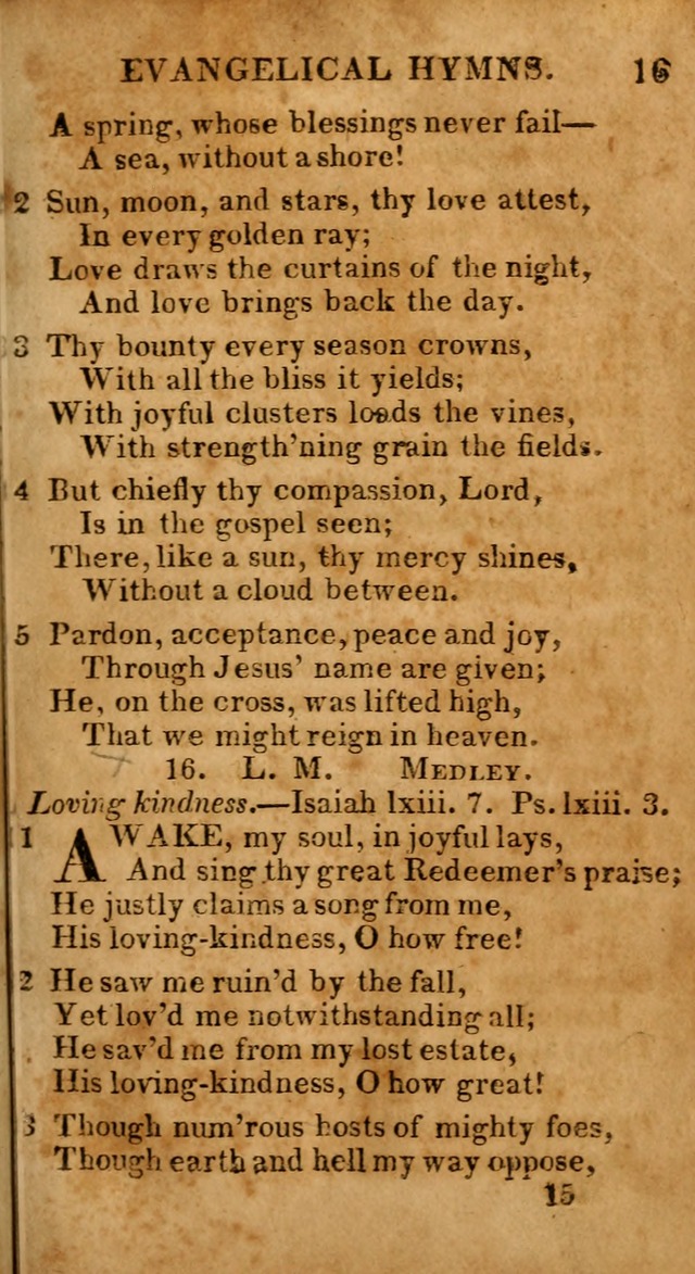 Evangelical Hymns: for private, family, social, and public worship; selected from various authors (3rd ed. enl.) page 15