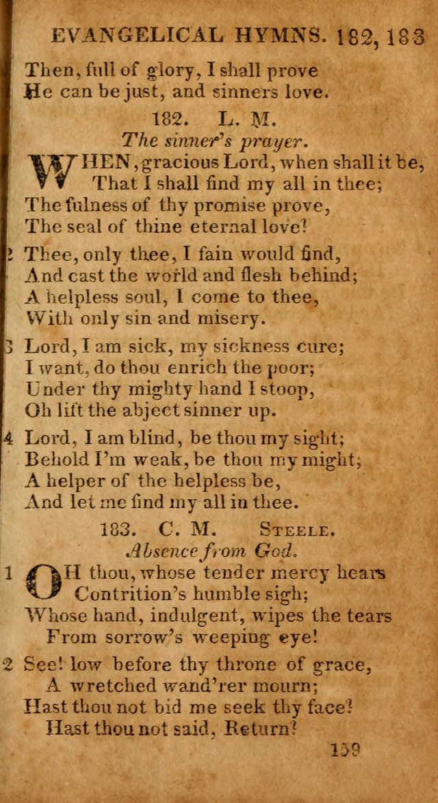 Evangelical Hymns: for private, family, social, and public worship; selected from various authors (3rd ed. enl.) page 159