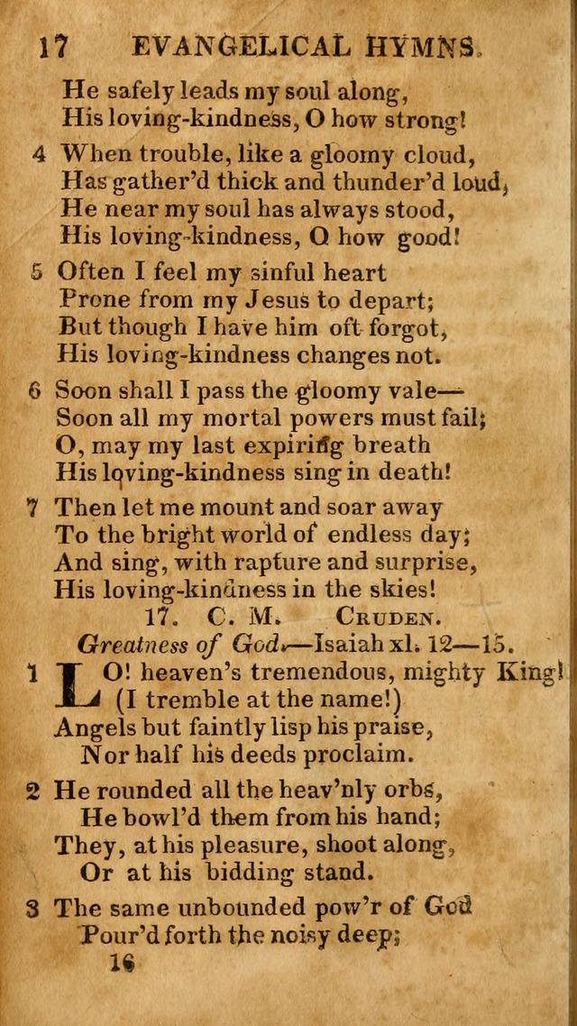 Evangelical Hymns: for private, family, social, and public worship; selected from various authors (3rd ed. enl.) page 16