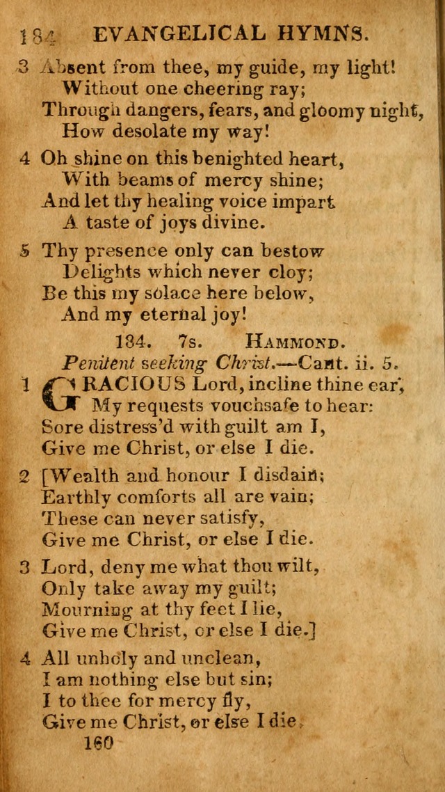 Evangelical Hymns: for private, family, social, and public worship; selected from various authors (3rd ed. enl.) page 160