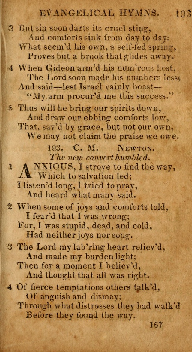 Evangelical Hymns: for private, family, social, and public worship; selected from various authors (3rd ed. enl.) page 167