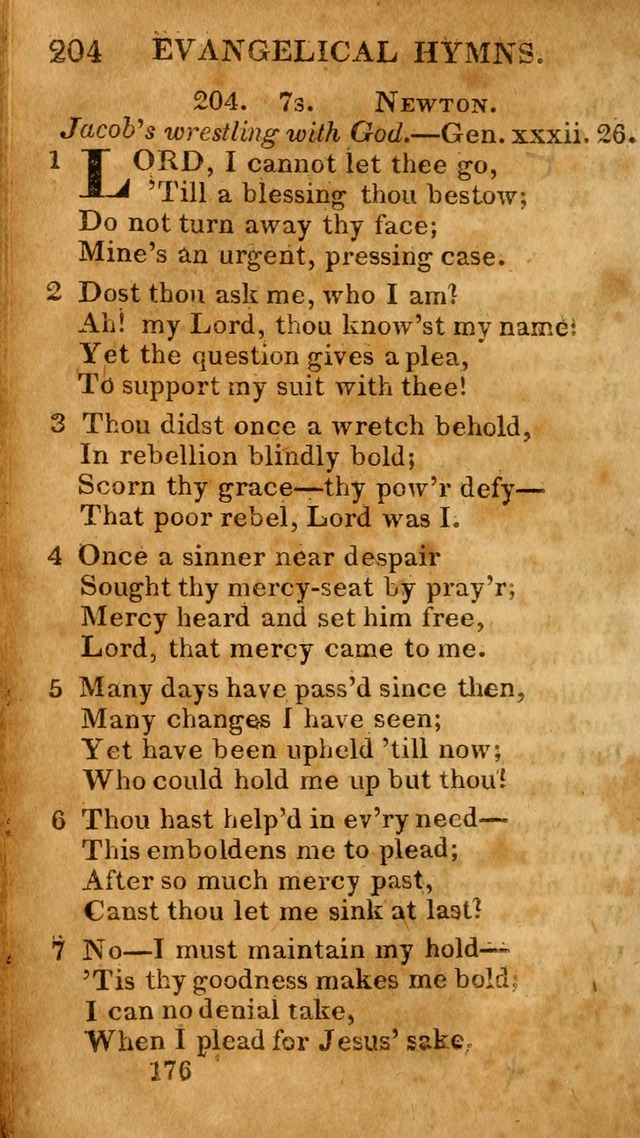 Evangelical Hymns: for private, family, social, and public worship; selected from various authors (3rd ed. enl.) page 176