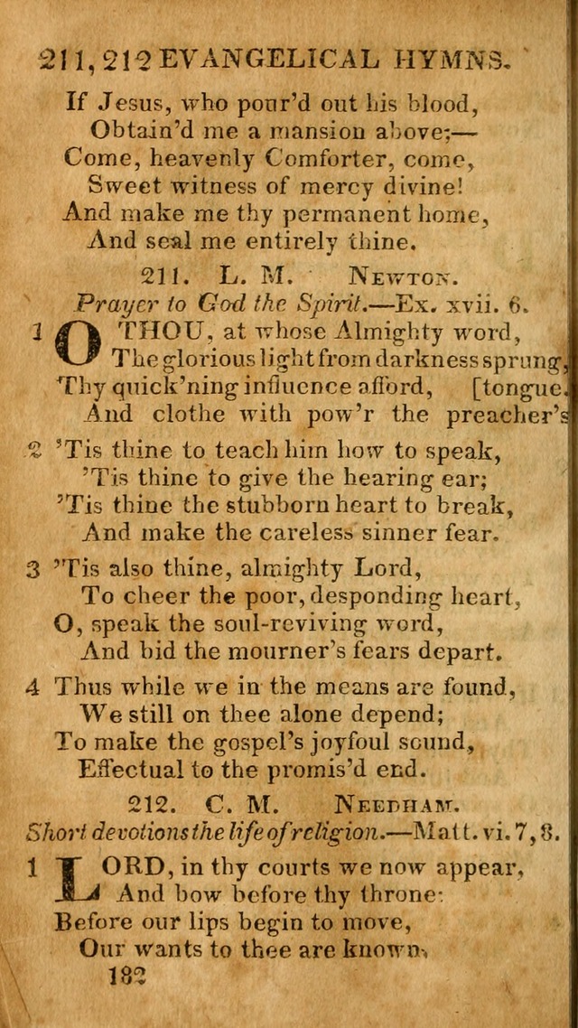 Evangelical Hymns: for private, family, social, and public worship; selected from various authors (3rd ed. enl.) page 182