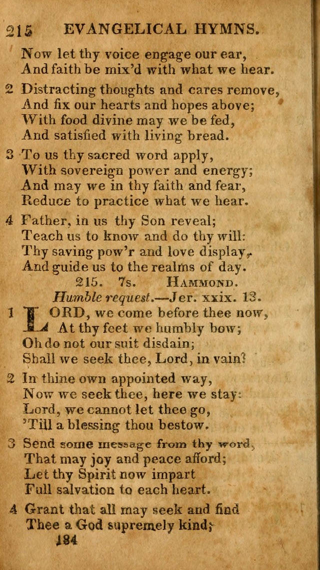 Evangelical Hymns: for private, family, social, and public worship; selected from various authors (3rd ed. enl.) page 184