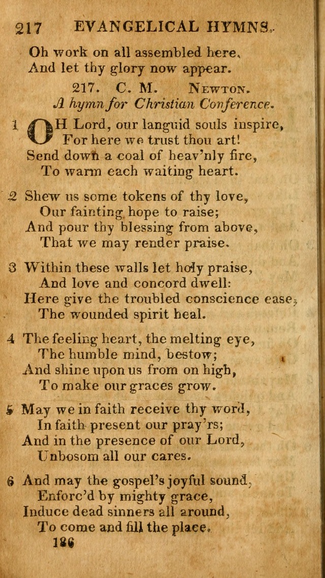 Evangelical Hymns: for private, family, social, and public worship; selected from various authors (3rd ed. enl.) page 186