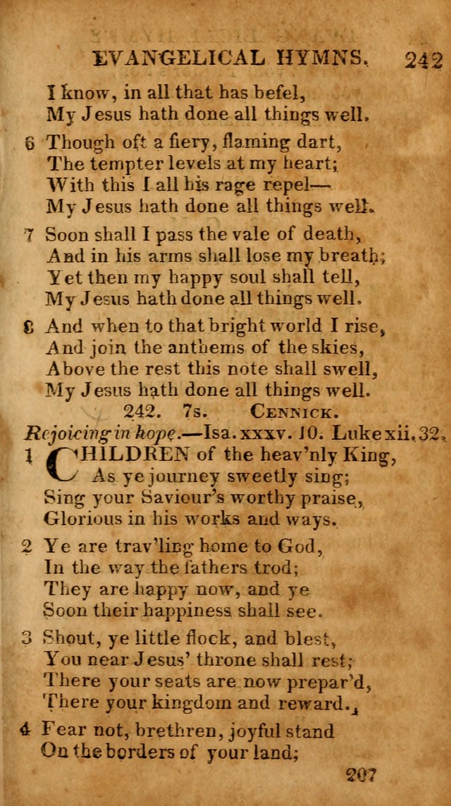 Evangelical Hymns: for private, family, social, and public worship; selected from various authors (3rd ed. enl.) page 207