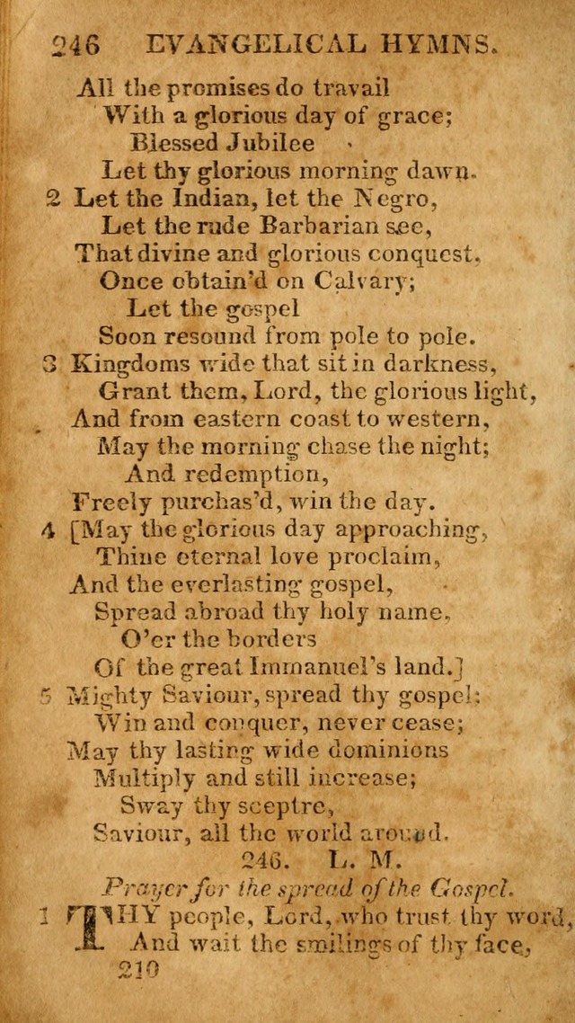 Evangelical Hymns: for private, family, social, and public worship; selected from various authors (3rd ed. enl.) page 210