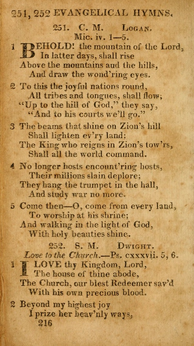 Evangelical Hymns: for private, family, social, and public worship; selected from various authors (3rd ed. enl.) page 216