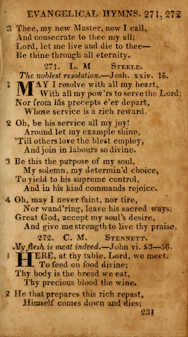 Evangelical Hymns: for private, family, social, and public worship; selected from various authors (3rd ed. enl.) page 231