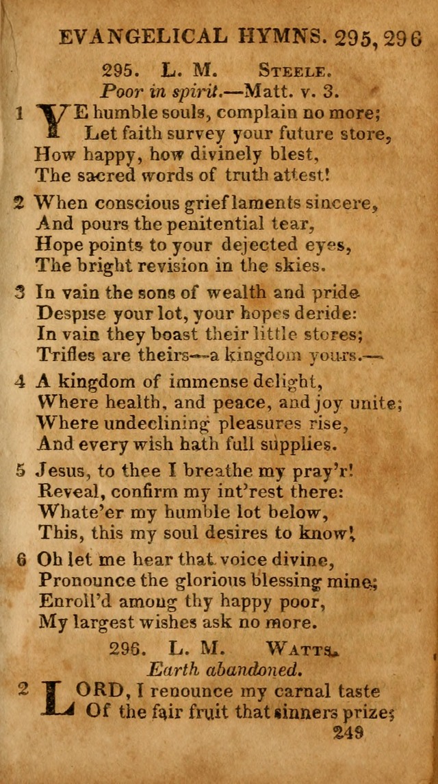 Evangelical Hymns: for private, family, social, and public worship; selected from various authors (3rd ed. enl.) page 249