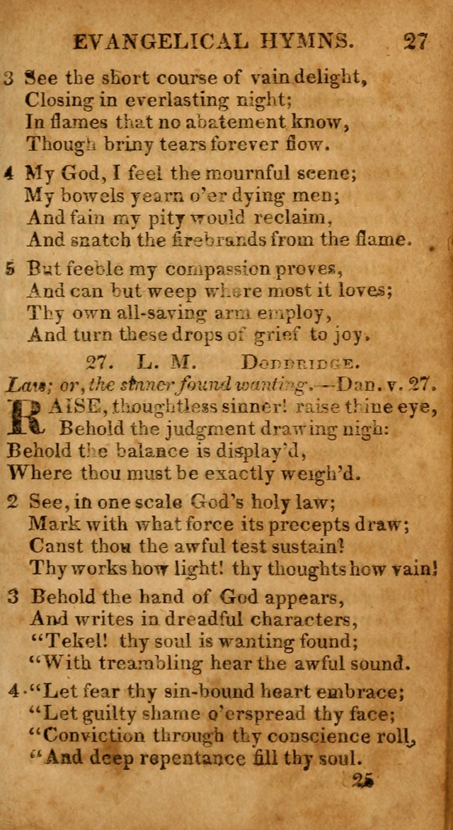 Evangelical Hymns: for private, family, social, and public worship; selected from various authors (3rd ed. enl.) page 25