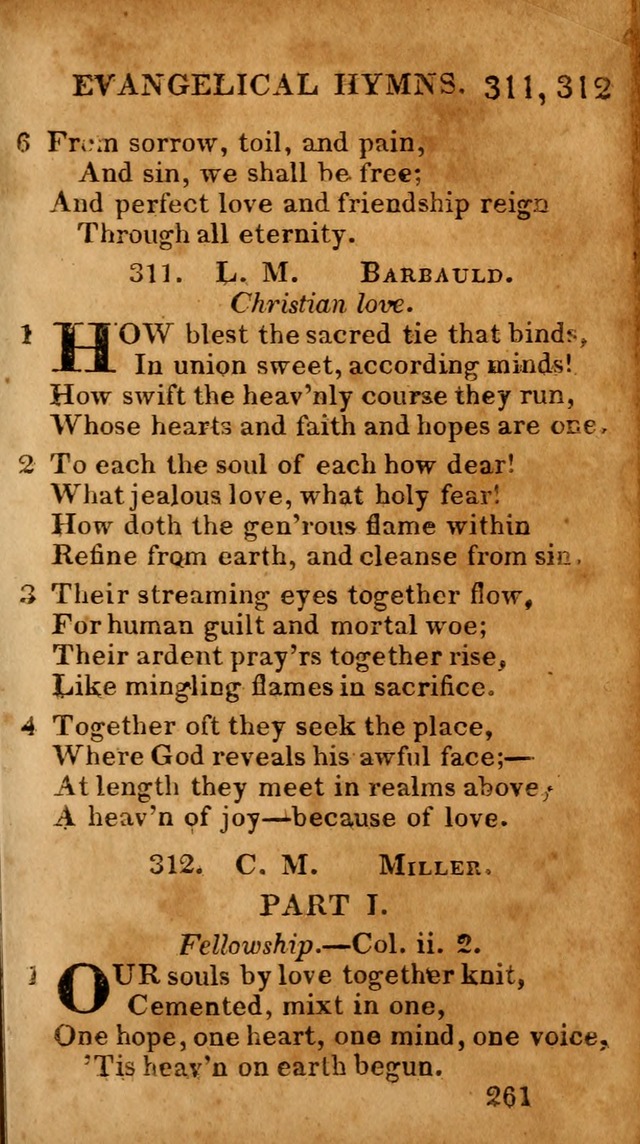 Evangelical Hymns: for private, family, social, and public worship; selected from various authors (3rd ed. enl.) page 261