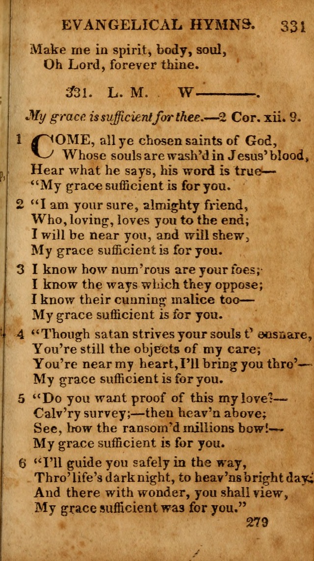 Evangelical Hymns: for private, family, social, and public worship; selected from various authors (3rd ed. enl.) page 279