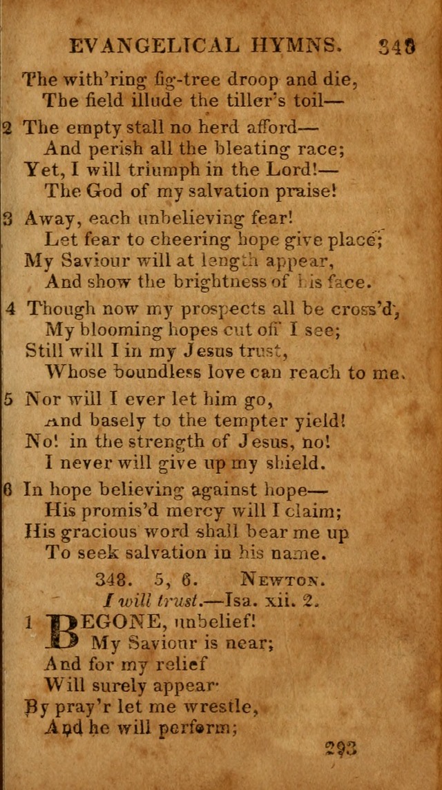 Evangelical Hymns: for private, family, social, and public worship; selected from various authors (3rd ed. enl.) page 293