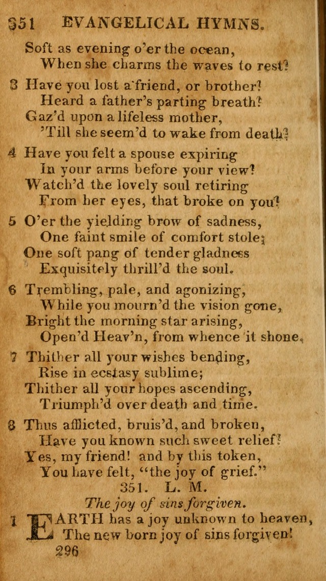 Evangelical Hymns: for private, family, social, and public worship; selected from various authors (3rd ed. enl.) page 296