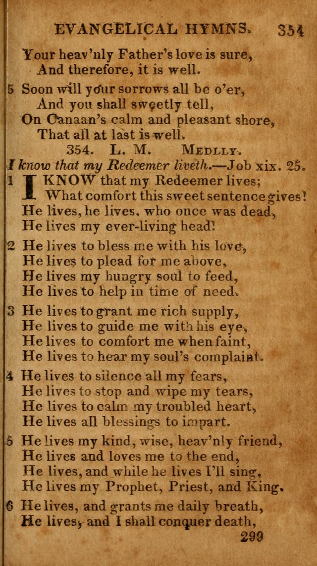 Evangelical Hymns: for private, family, social, and public worship; selected from various authors (3rd ed. enl.) page 299