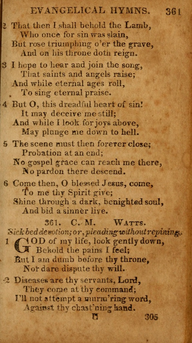 Evangelical Hymns: for private, family, social, and public worship; selected from various authors (3rd ed. enl.) page 305