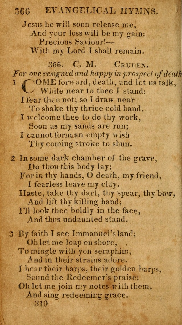 Evangelical Hymns: for private, family, social, and public worship; selected from various authors (3rd ed. enl.) page 310