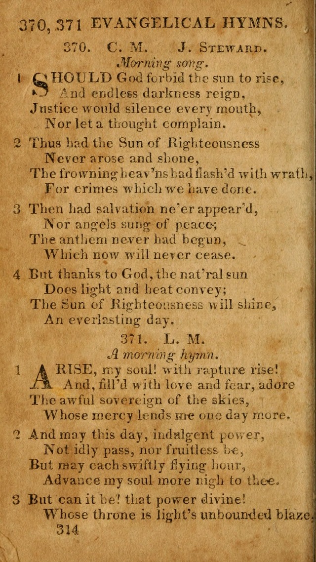 Evangelical Hymns: for private, family, social, and public worship; selected from various authors (3rd ed. enl.) page 314