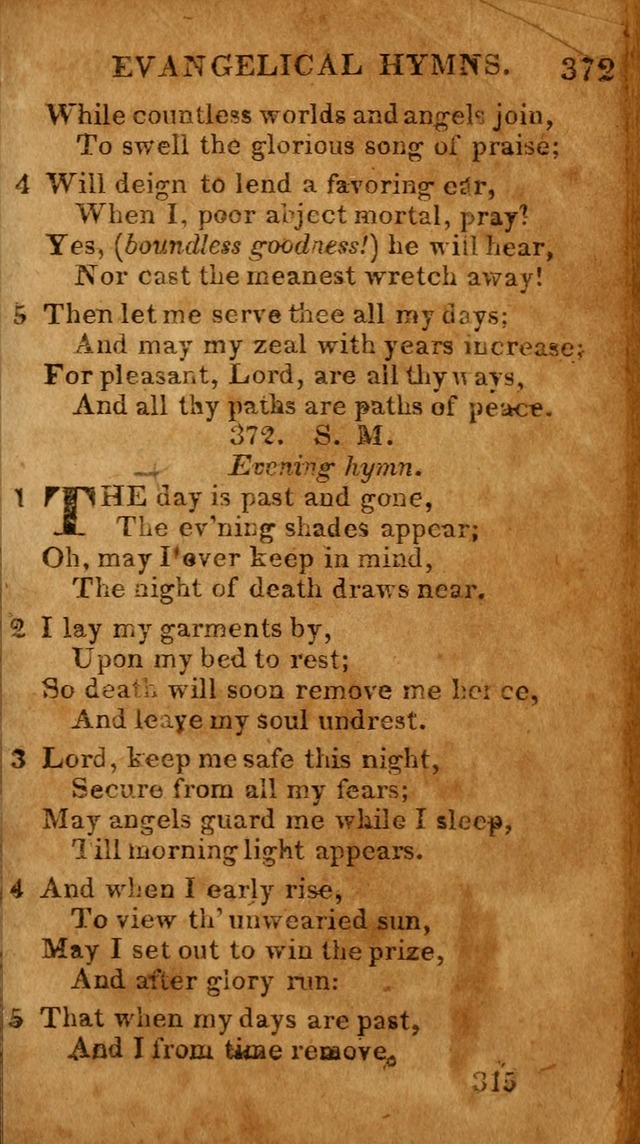 Evangelical Hymns: for private, family, social, and public worship; selected from various authors (3rd ed. enl.) page 315