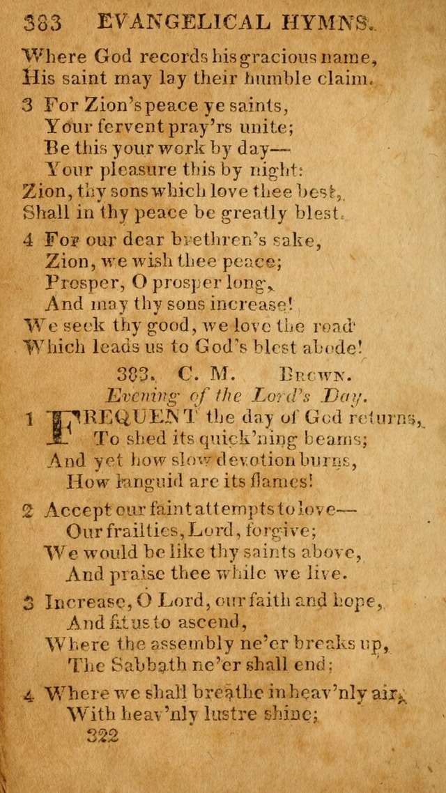 Evangelical Hymns: for private, family, social, and public worship; selected from various authors (3rd ed. enl.) page 322