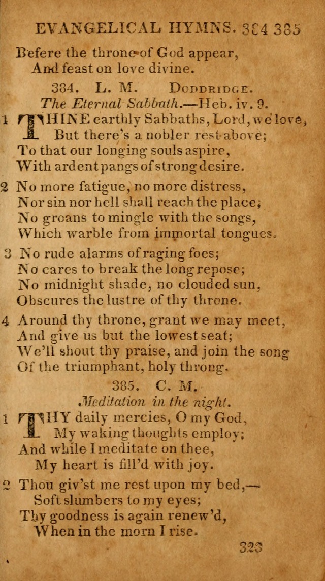 Evangelical Hymns: for private, family, social, and public worship; selected from various authors (3rd ed. enl.) page 323