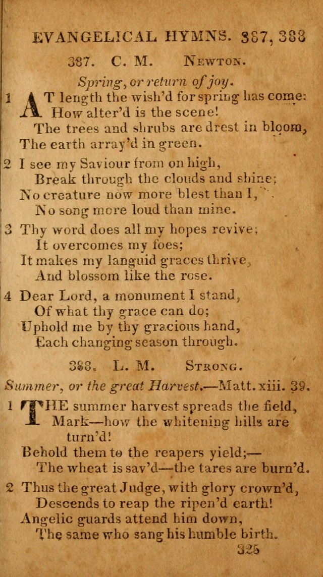 Evangelical Hymns: for private, family, social, and public worship; selected from various authors (3rd ed. enl.) page 325