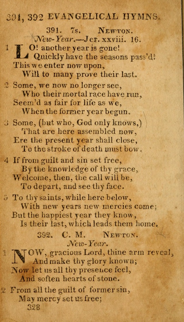 Evangelical Hymns: for private, family, social, and public worship; selected from various authors (3rd ed. enl.) page 328