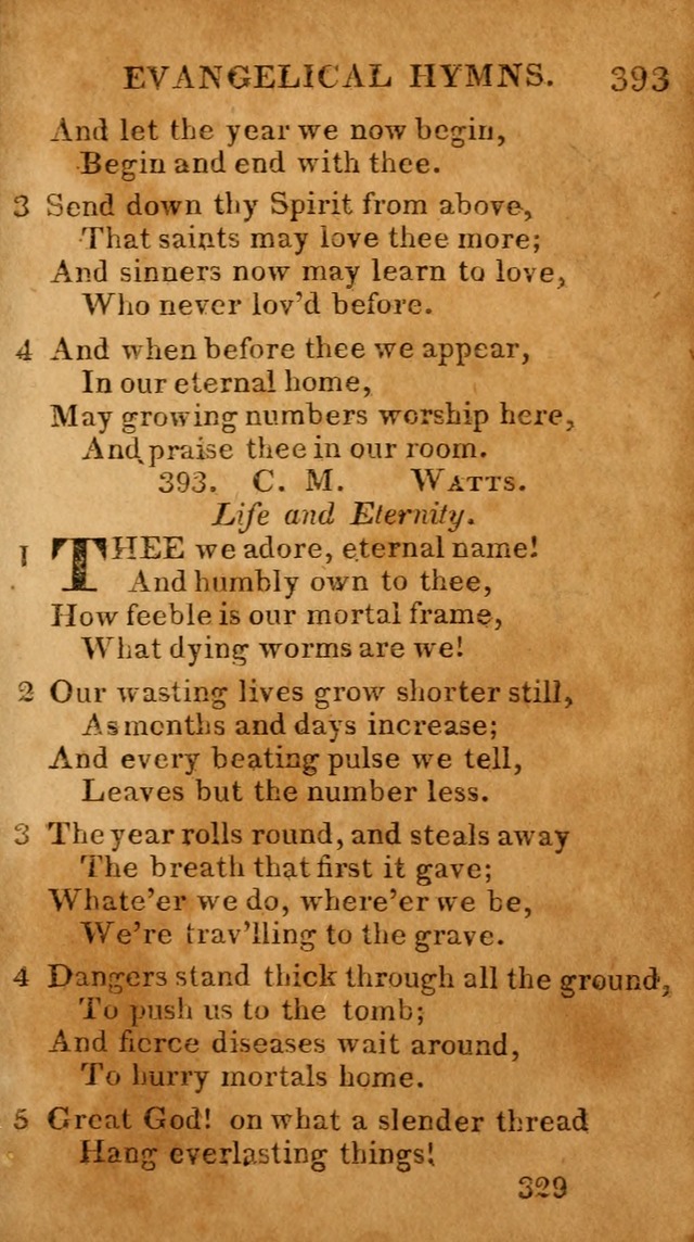 Evangelical Hymns: for private, family, social, and public worship; selected from various authors (3rd ed. enl.) page 329