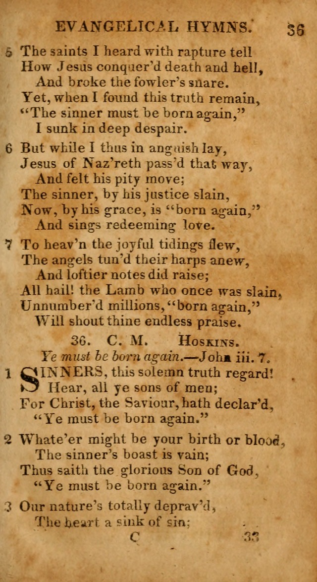 Evangelical Hymns: for private, family, social, and public worship; selected from various authors (3rd ed. enl.) page 33