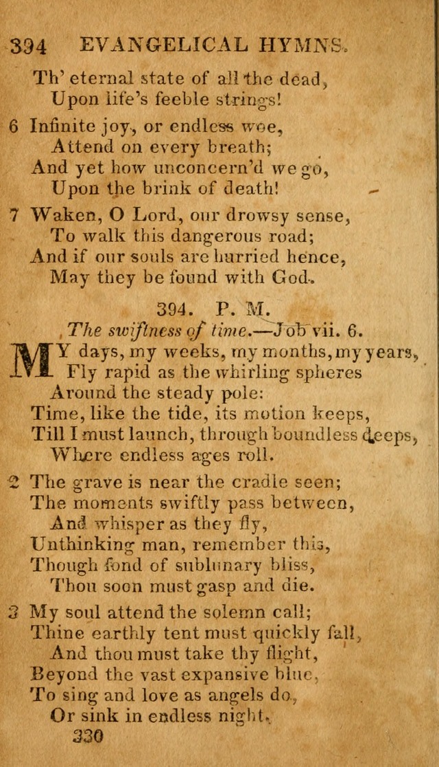Evangelical Hymns: for private, family, social, and public worship; selected from various authors (3rd ed. enl.) page 330