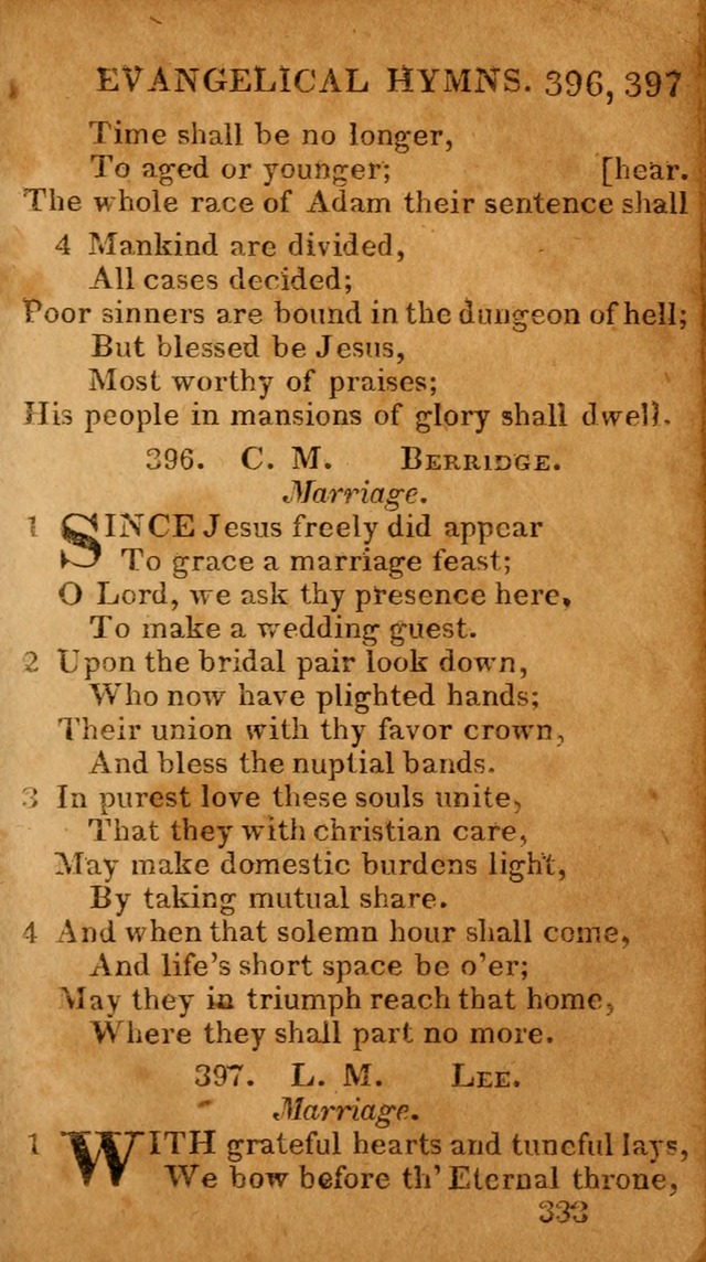 Evangelical Hymns: for private, family, social, and public worship; selected from various authors (3rd ed. enl.) page 333