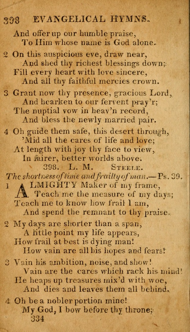 Evangelical Hymns: for private, family, social, and public worship; selected from various authors (3rd ed. enl.) page 334