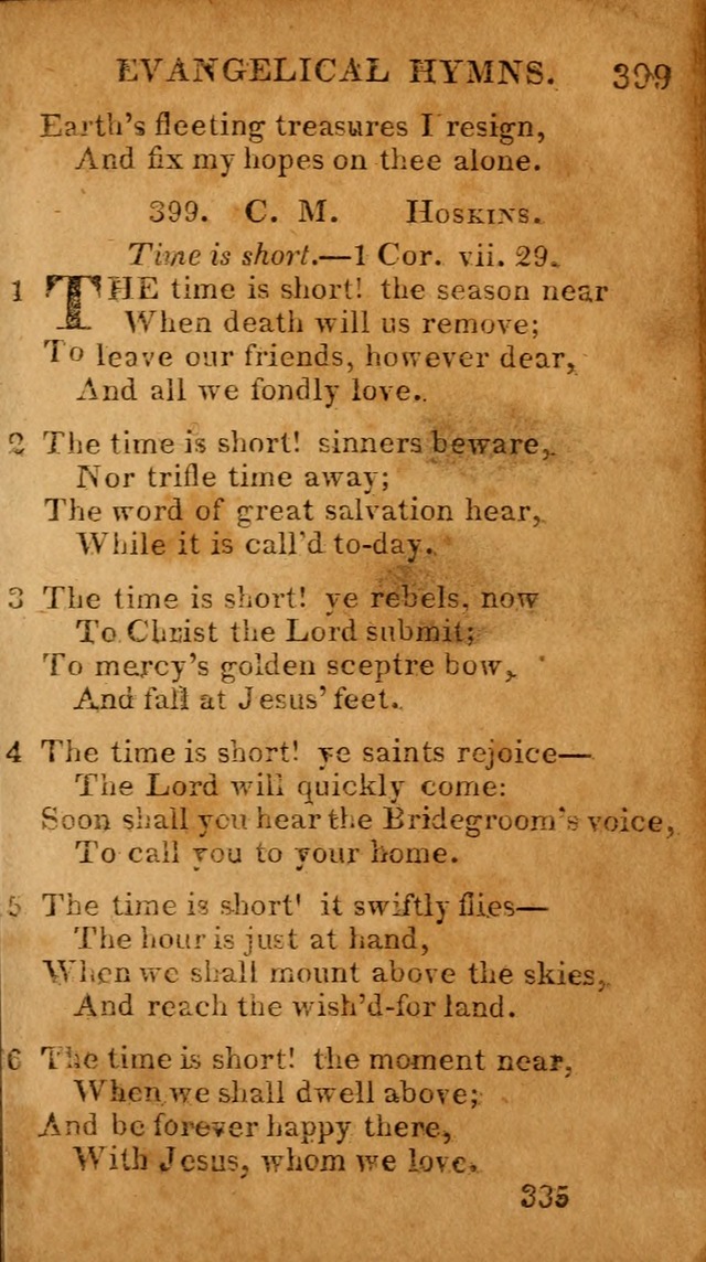 Evangelical Hymns: for private, family, social, and public worship; selected from various authors (3rd ed. enl.) page 335