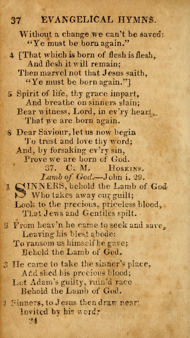 Evangelical Hymns: for private, family, social, and public worship; selected from various authors (3rd ed. enl.) page 34