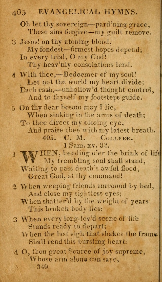 Evangelical Hymns: for private, family, social, and public worship; selected from various authors (3rd ed. enl.) page 340