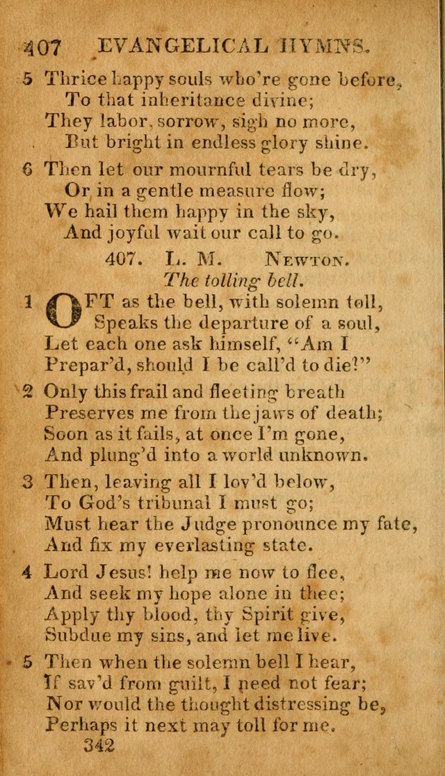 Evangelical Hymns: for private, family, social, and public worship; selected from various authors (3rd ed. enl.) page 342