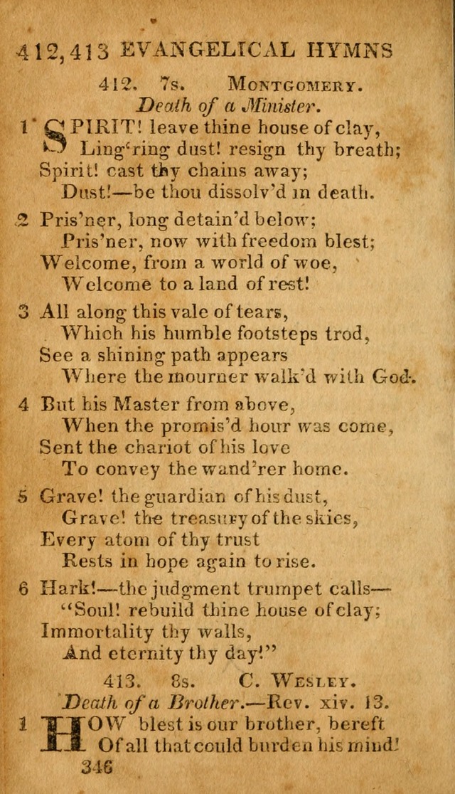 Evangelical Hymns: for private, family, social, and public worship; selected from various authors (3rd ed. enl.) page 346