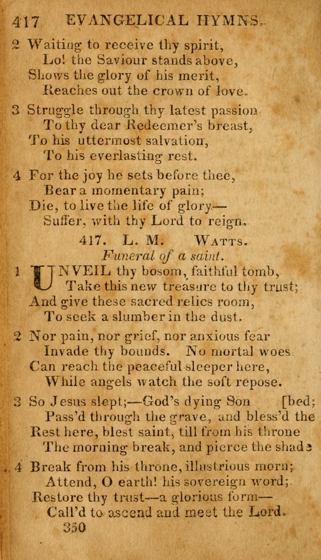 Evangelical Hymns: for private, family, social, and public worship; selected from various authors (3rd ed. enl.) page 350