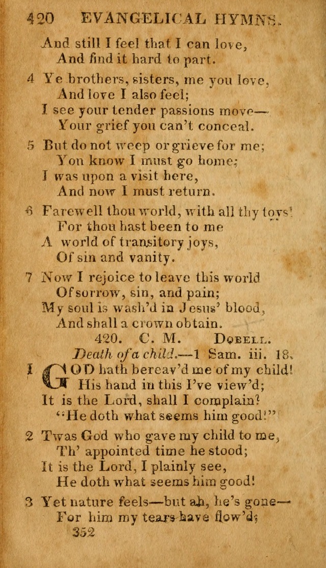 Evangelical Hymns: for private, family, social, and public worship; selected from various authors (3rd ed. enl.) page 352