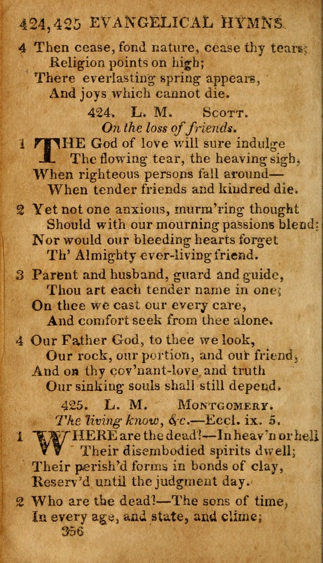 Evangelical Hymns: for private, family, social, and public worship; selected from various authors (3rd ed. enl.) page 356