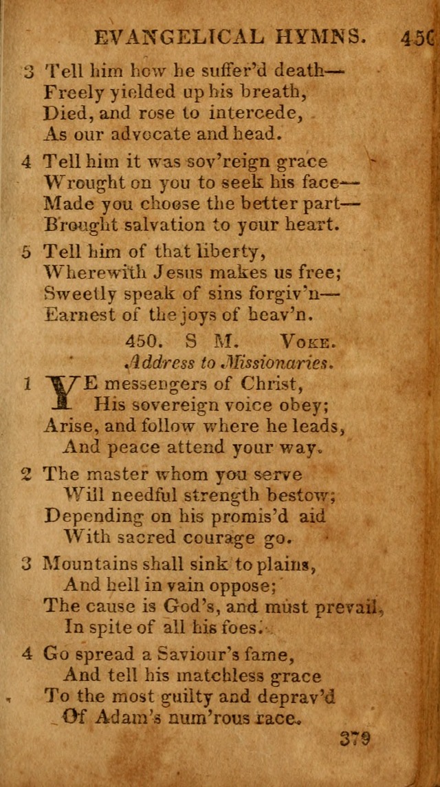 Evangelical Hymns: for private, family, social, and public worship; selected from various authors (3rd ed. enl.) page 379