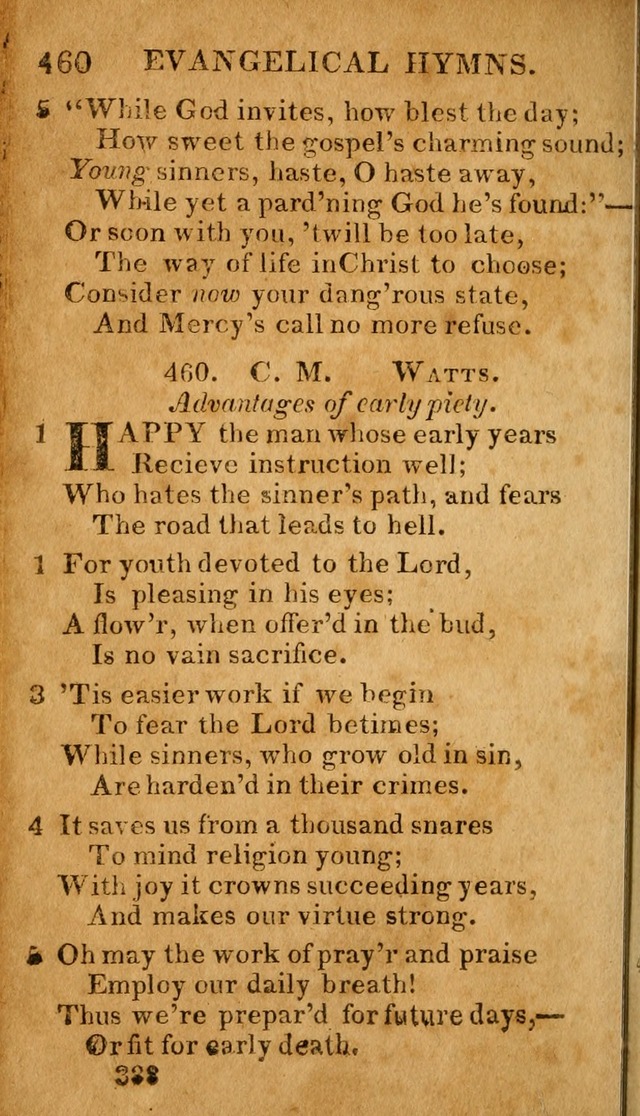 Evangelical Hymns: for private, family, social, and public worship; selected from various authors (3rd ed. enl.) page 388